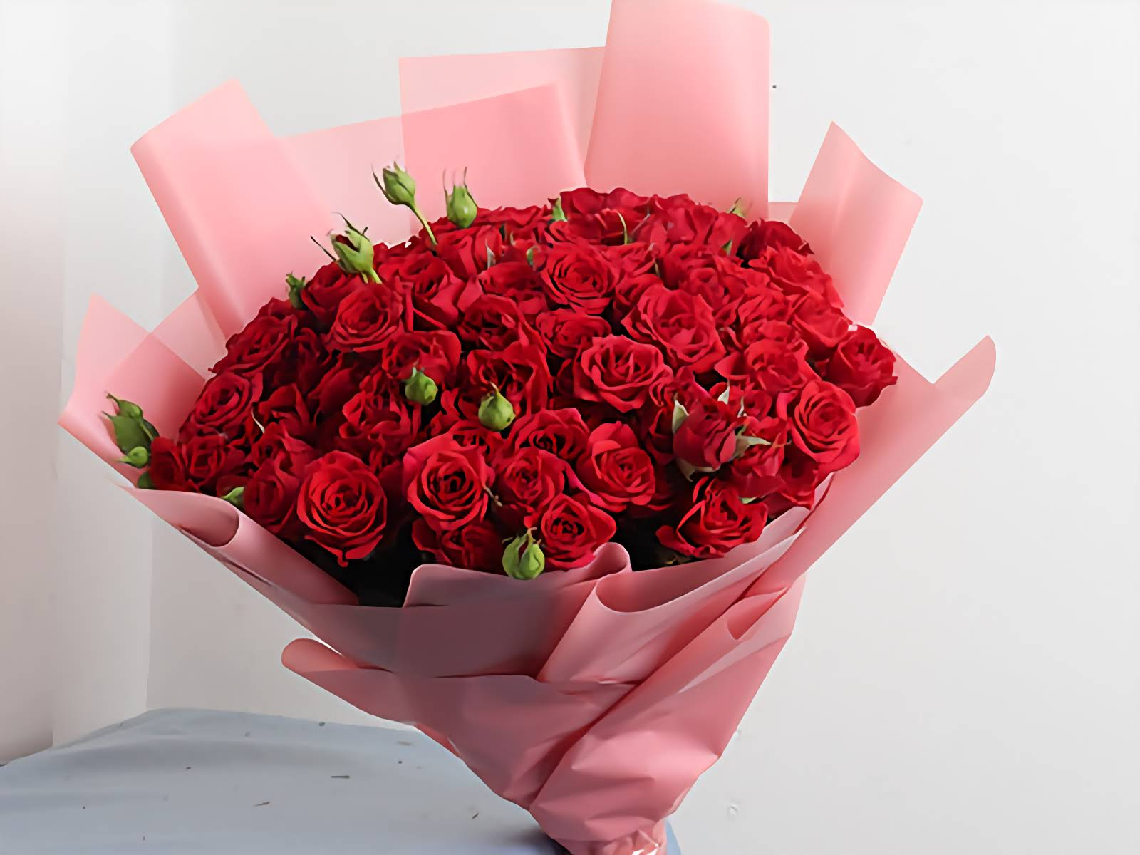 Premium Red Baby Roses Bouquet - 20 Pieces