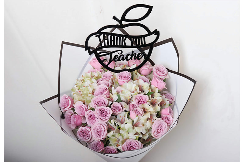 Purple Baby Roses Teacher Appreciation Hand Bouquet — same-day flower delivery in Kuwait