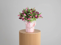 Purple Pink Tulips Bouquet - 50 Premium Fresh Stems close up