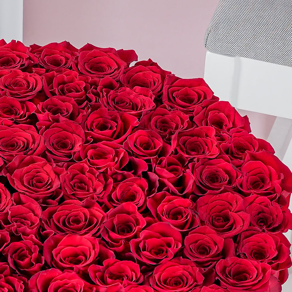 Red Roses Luxury Flower Box Close up