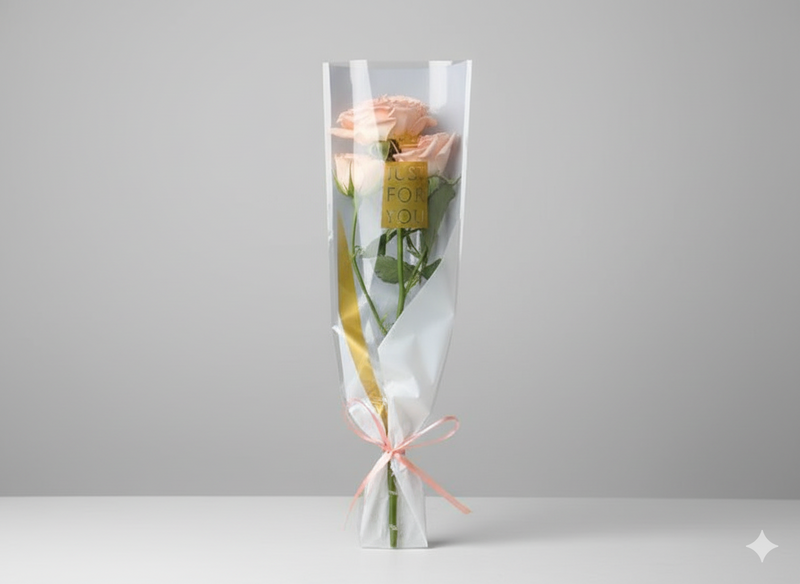 Single Peach Baby Roses with Wrapping — same-day flower delivery in Kuwait