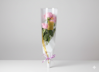 Single Purple Baby Roses with Wrapping