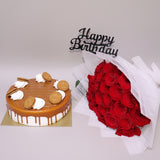 Sweet Celebration - Birthday Cake &amp; Roses Combo — same-day flower delivery in Kuwait