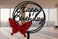 Butterfly Happy Birthday Acrylic Stick