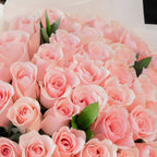 Valentine Pink Roses Bouquet Closeup