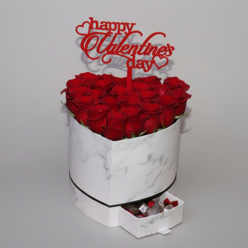Valentine Red Roses Luxury  Love Box Kuwait