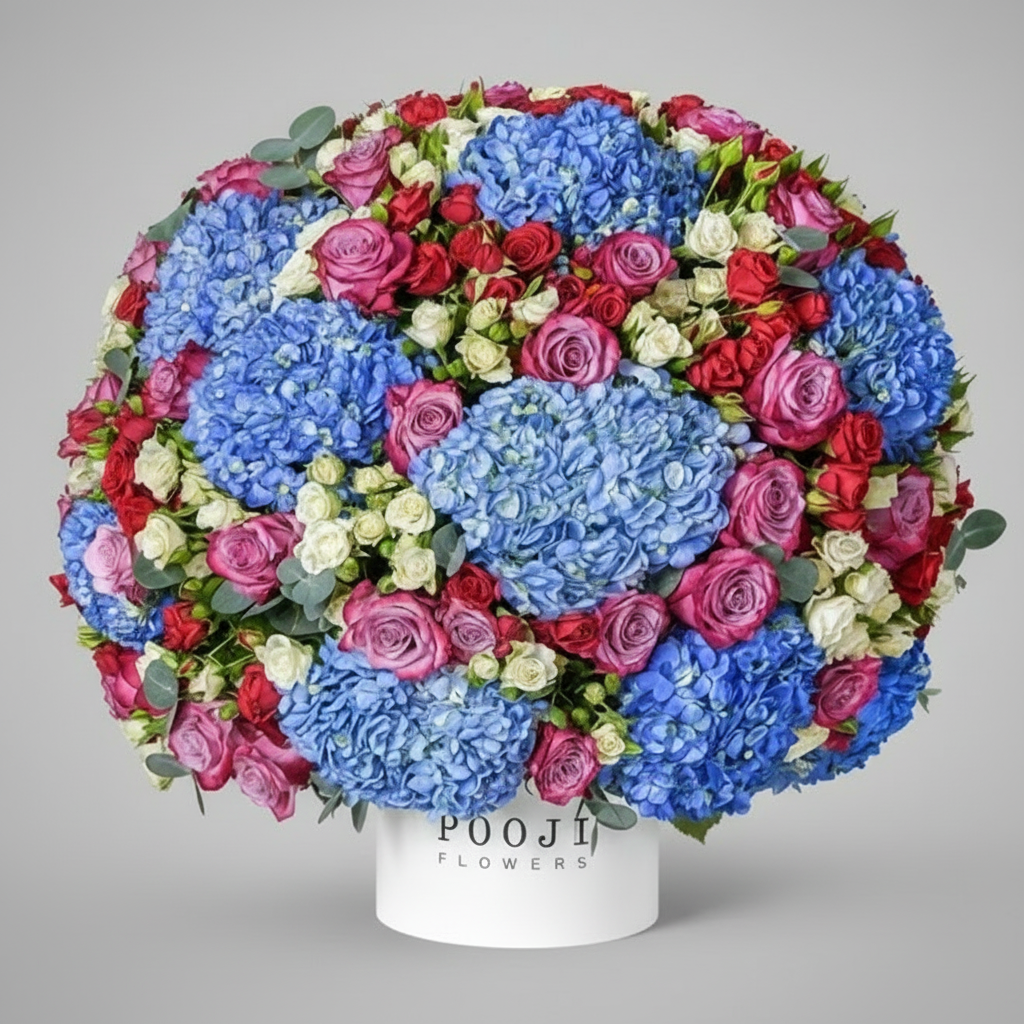 Vibrant Mixed Blue & Purple Flower Box