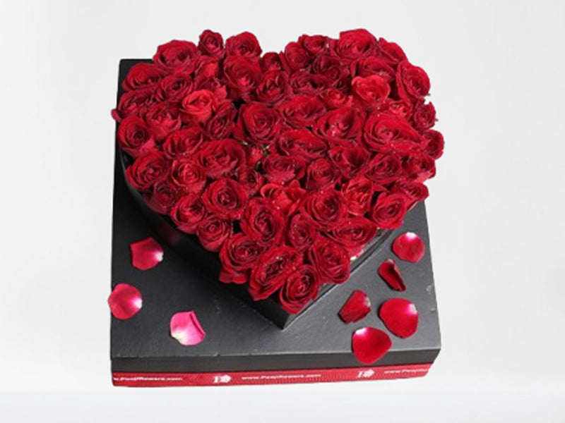 Red Love Heart Baby Roses