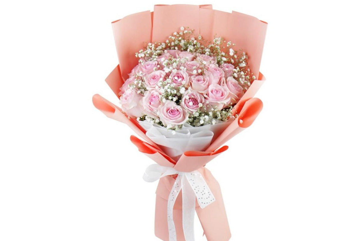 Pink Roses Bouquet 25 Pieces