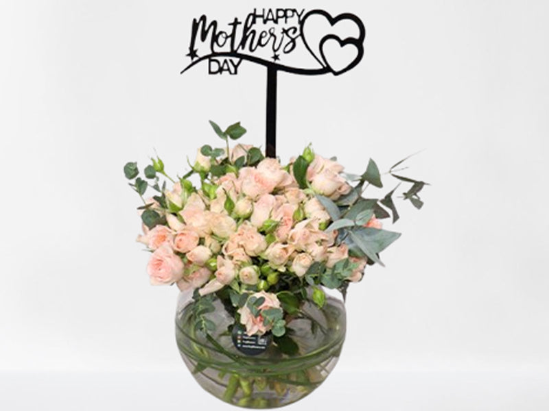 Peach Baby Roses Bowl