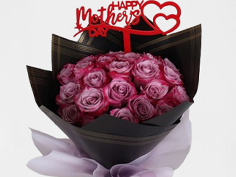 Dee Purple Roses Hand Bouquet