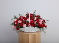 White Basket Pink And Red Arrangement Flowers