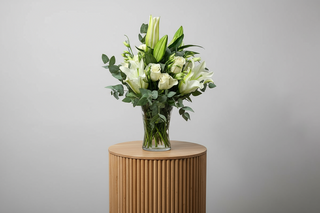 White Lily & Rose in Vase