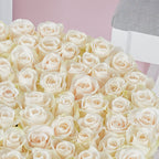 White Roses Luxury Flower Box Close Up