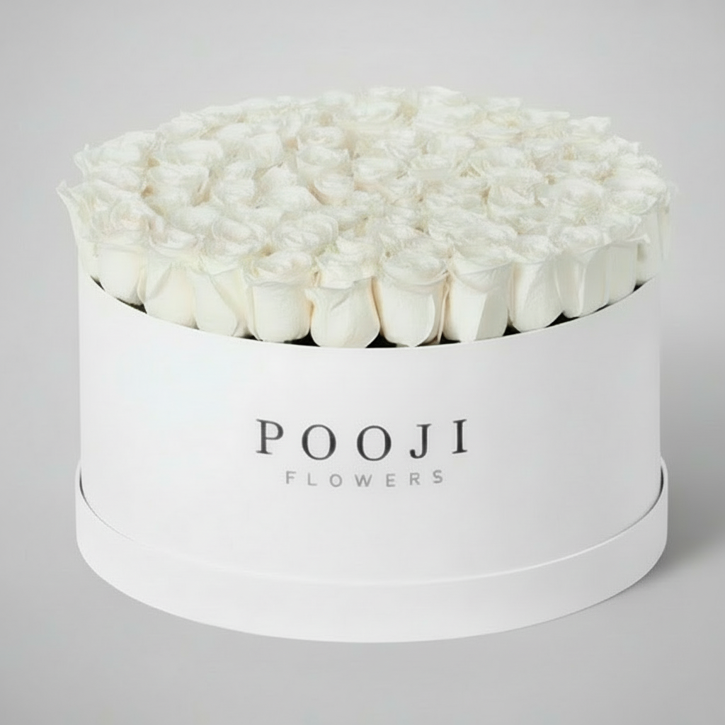 White Roses in Luxury Flower Box
