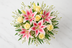 Aerial view of flower arrangement