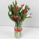 Alternate angle of tulip arrangement