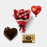 Anniversary Roses, Cake &amp; Chocolates Gift Set — same-day flower delivery in Kuwait