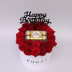 Birthday flower box top view