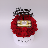 Birthday flower box top view