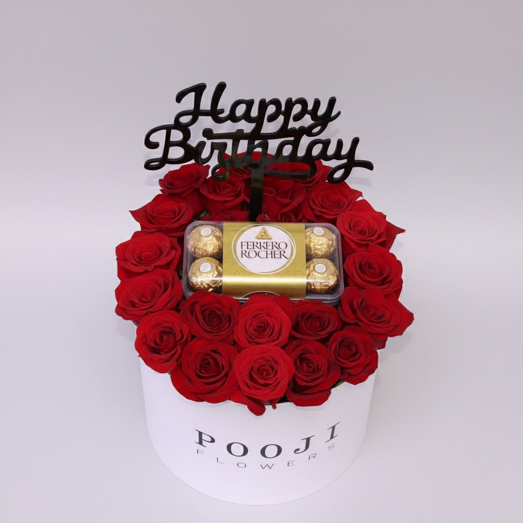 Birthday flower box top view