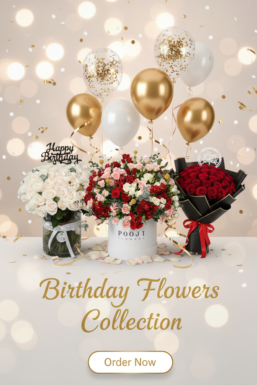 Birthday Flowers Collection with Pill Button