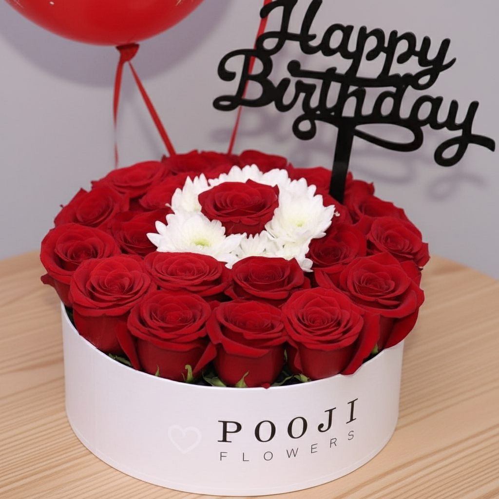 Birthday roses close-up detail