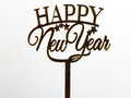 Happy New Year cake topper on a white background