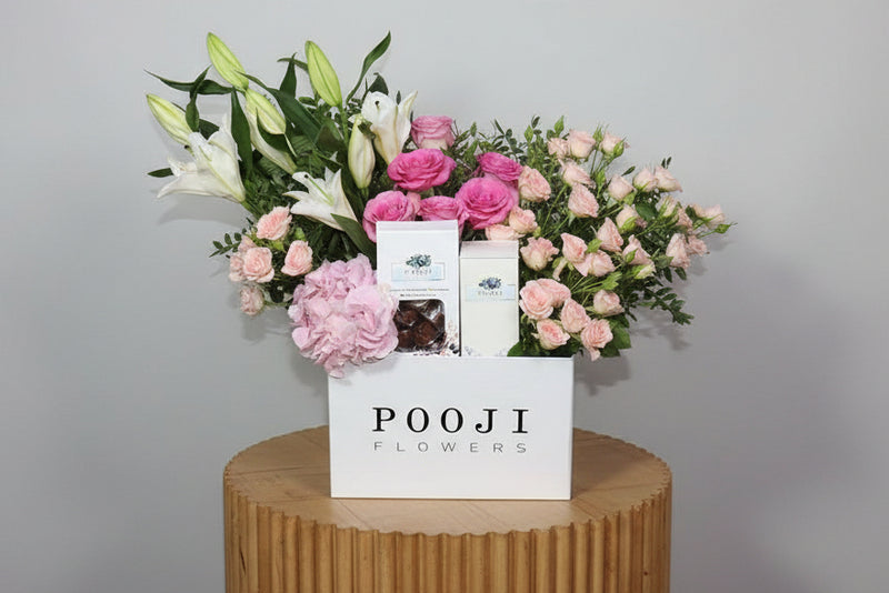 Lillis With Mix Baby Roses Box — same-day flower delivery in Kuwait