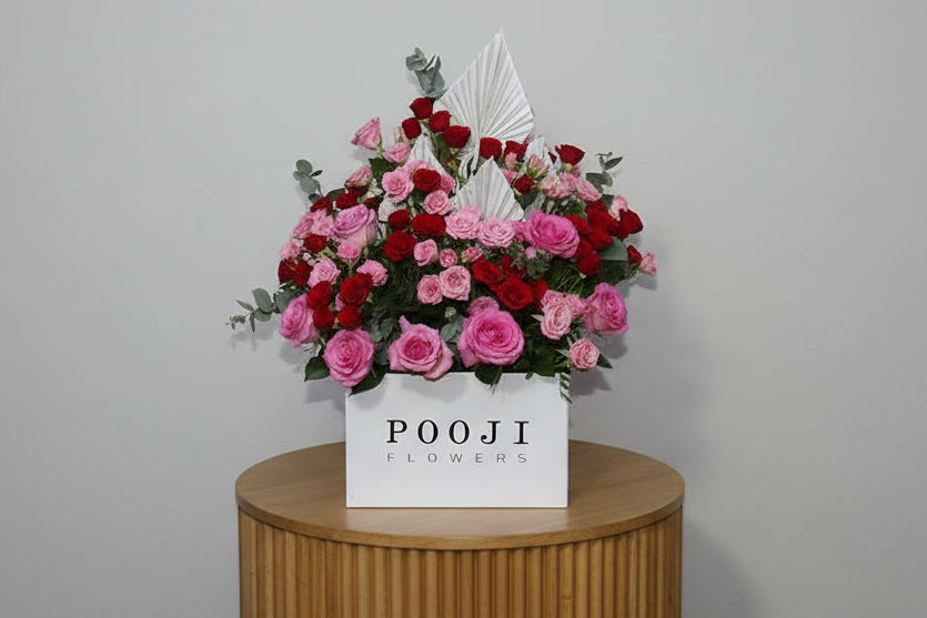 Red pink Flower Box