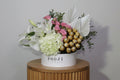 white mix flowers box