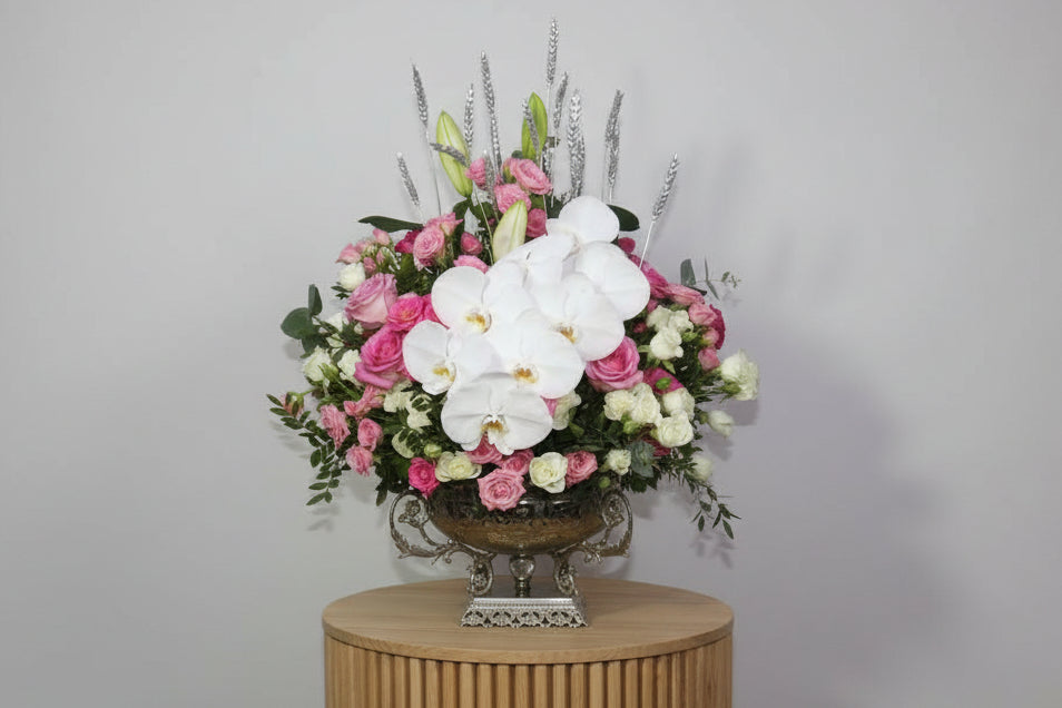 pink mix white Orquet Arrangement