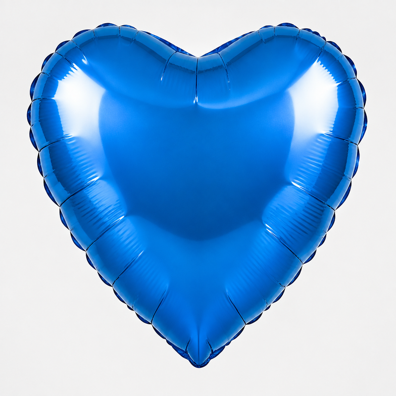 Close-up of blue heart balloon