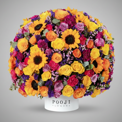 Colorful Mixed Flower Dome