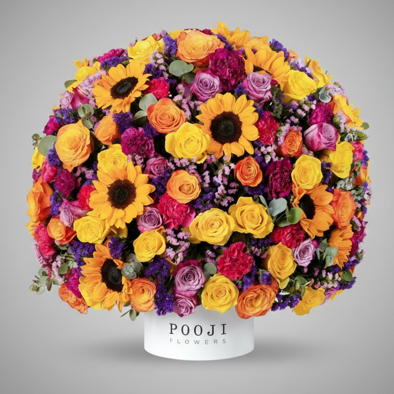 Colorful Mixed Flower Dome