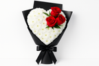 Contemporary heart-shaped flower arrangement