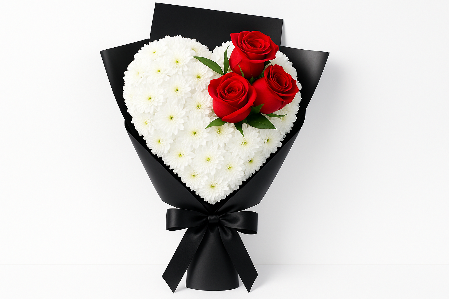 Contemporary heart-shaped flower arrangement