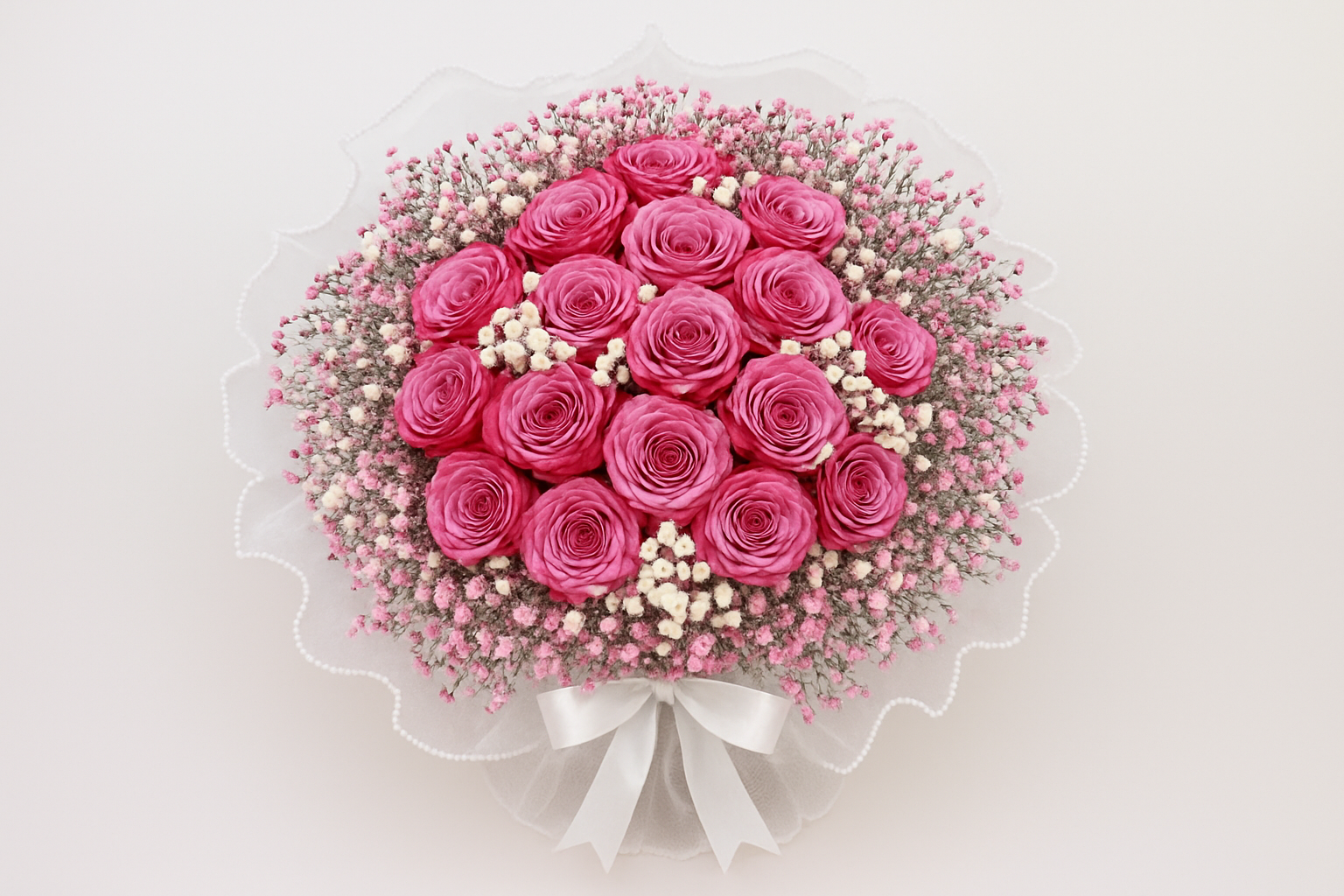Enhanced 25-rose bouquet with same arrangement