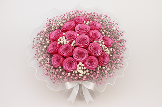 Enhanced 25-rose bouquet with same arrangement