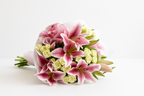 Enhanced flower bouquet with light background