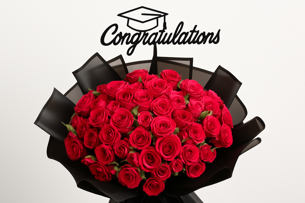 Congratulations Graduate Roses Graduation Baby Roses Hand Bouquet | Pooji Flowers Kuwait