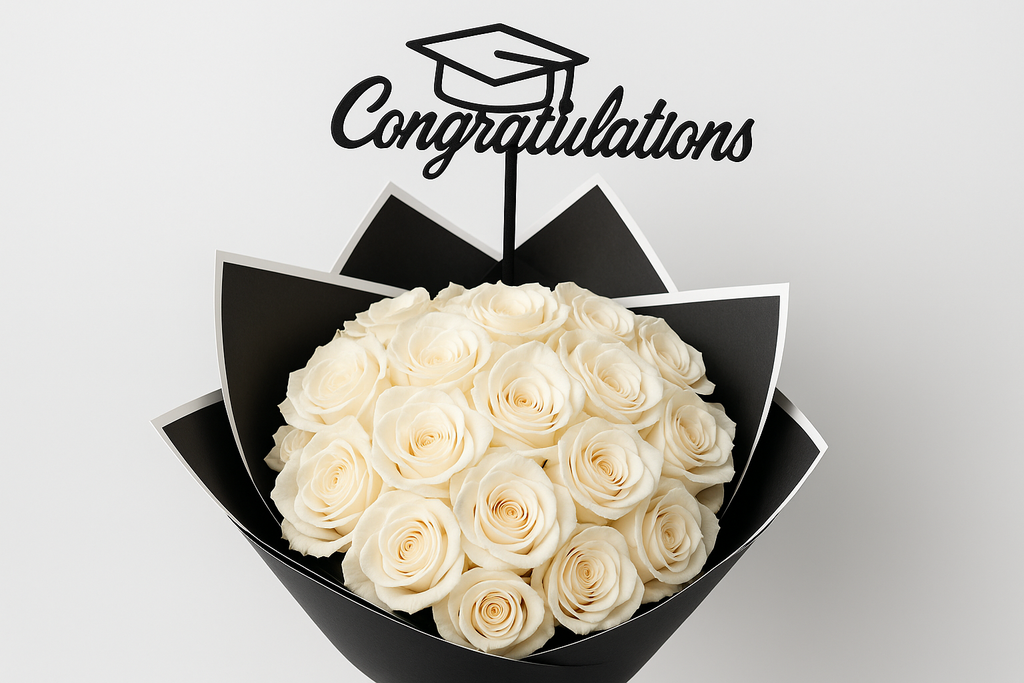 Graduation Quotes With Roses Graduation White Roses Bouquet | Pooji Flowers Kuwait