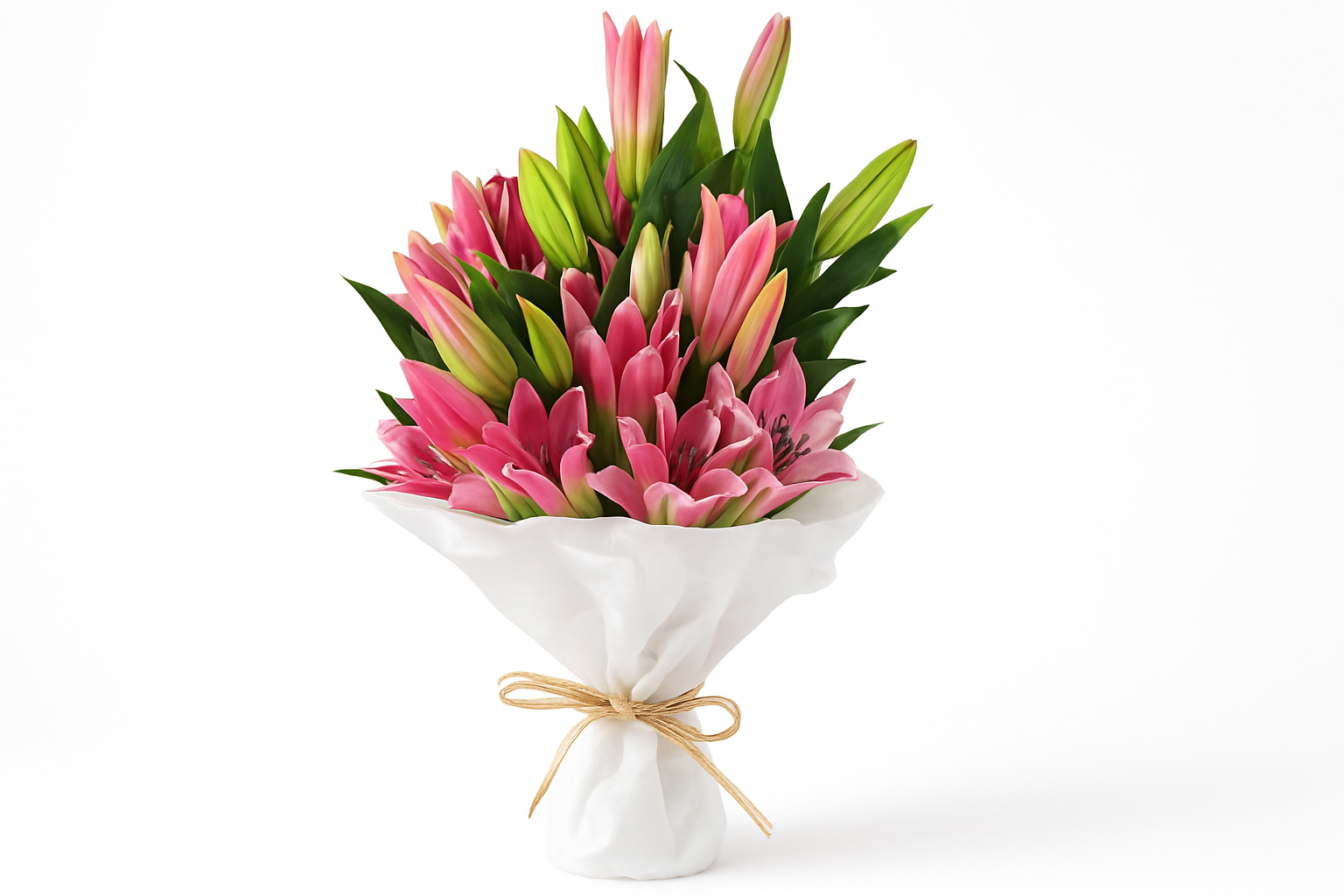 Enhanced lily bouquet for premium presentation