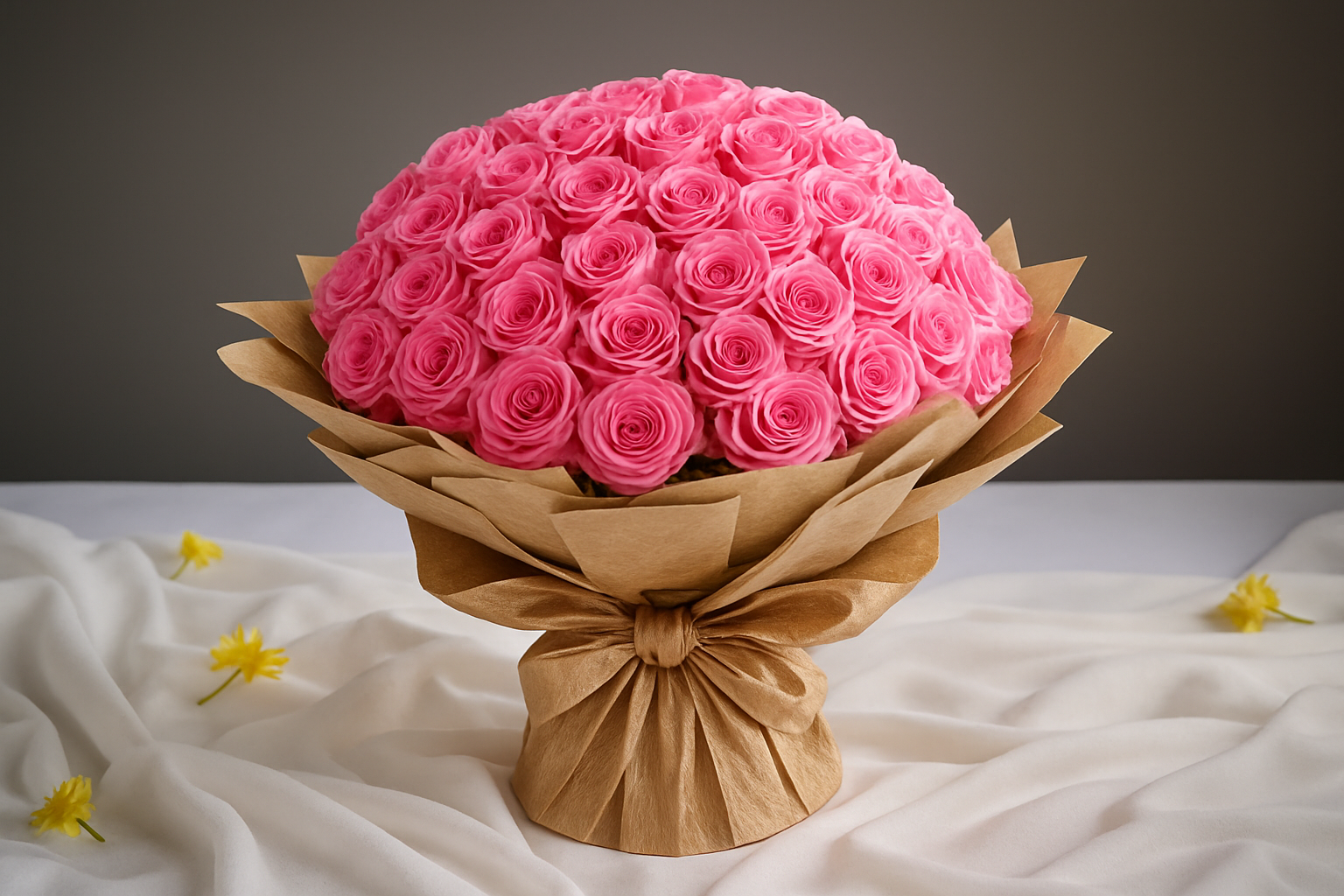 Enhanced Pink Rose Bouquet - 1:1 Ratio