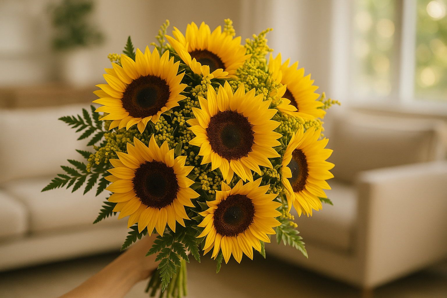Enhanced Sunflower Bouquet - Three-Quarter View