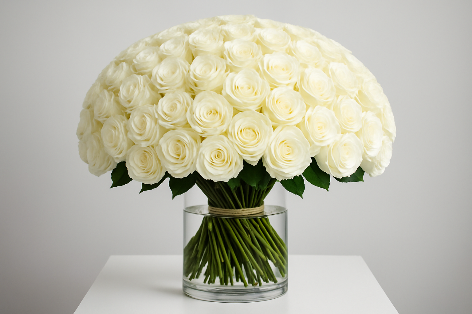Enhanced White Rose Bouquet