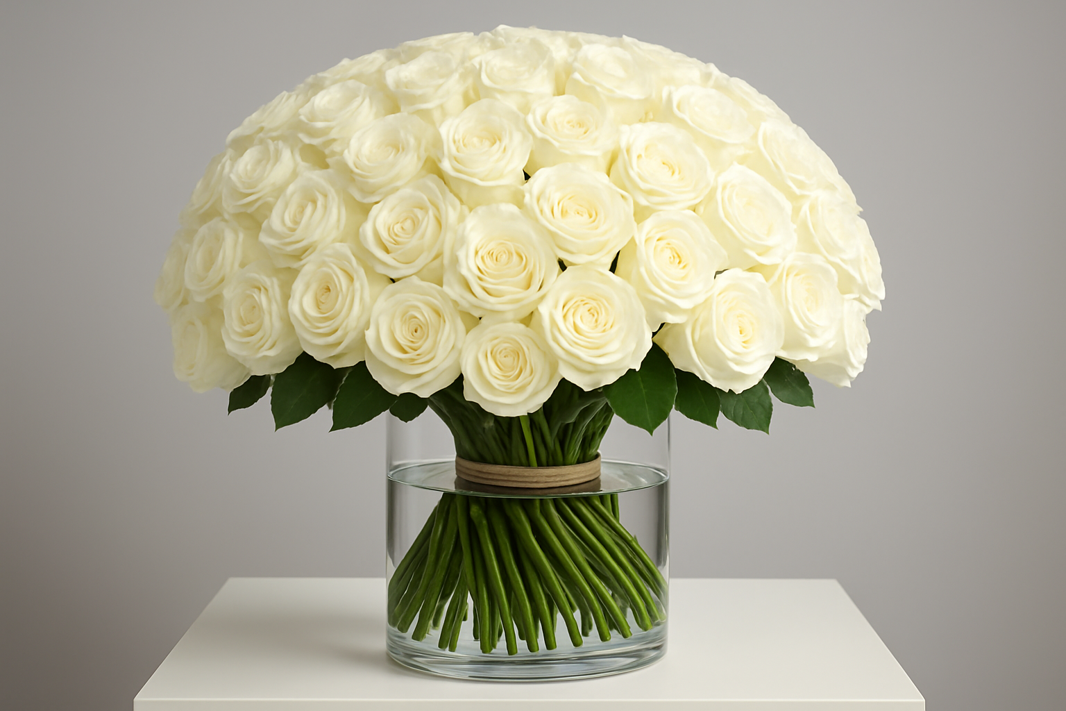 Enhanced White Rose Bouquet