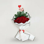 Eternal Love Red Rose Arrangement - 25 Premium Red Roses with Baby's Breath and Eucalyptus - Kuwait Flower Delivery