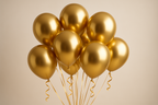Gold helium balloons