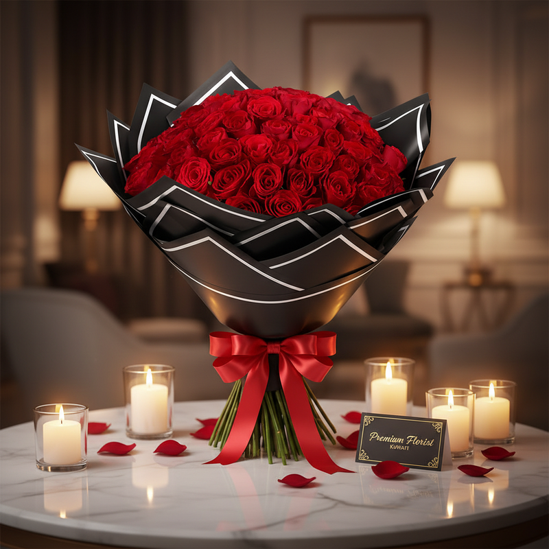 Grand 100 Red Rose Bouquet - Lifestyle